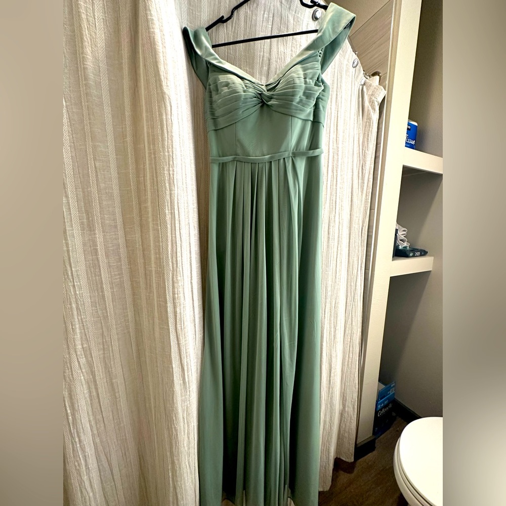 Azazie Almendra Bridesmaid Dress in color Agave
